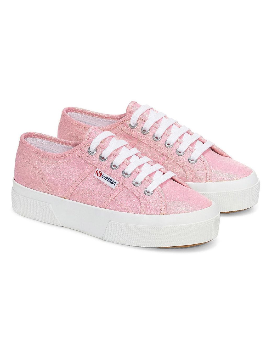 Superga Pink Ladies 2740 Lame Platform Trainers Begonia Iridescent)