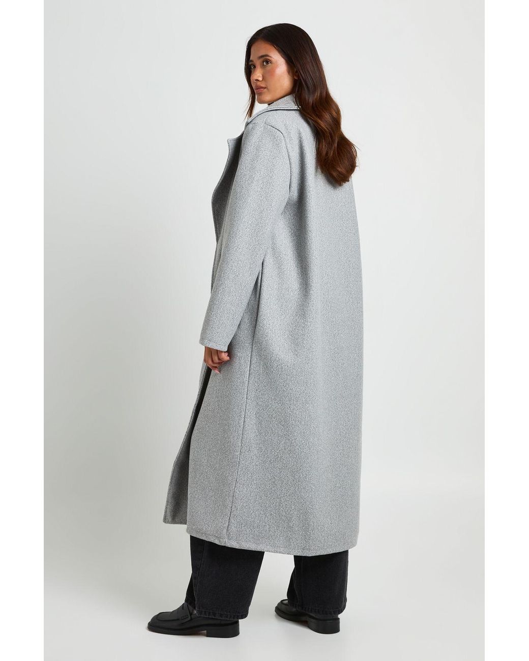 Boohoo Gray Oversized Maxi Wool Look Coat