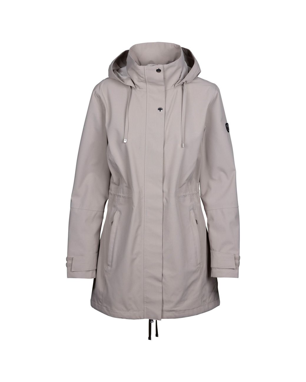 Trespass Gray Ladies Pavlina Tp75 Waterproof Jacket (Oatmilk)