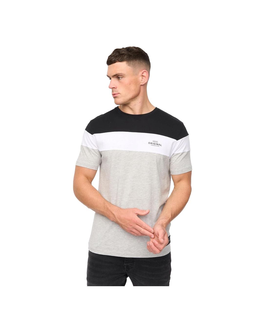 Crosshatch White Pattermay T-Shirt Cotton for men