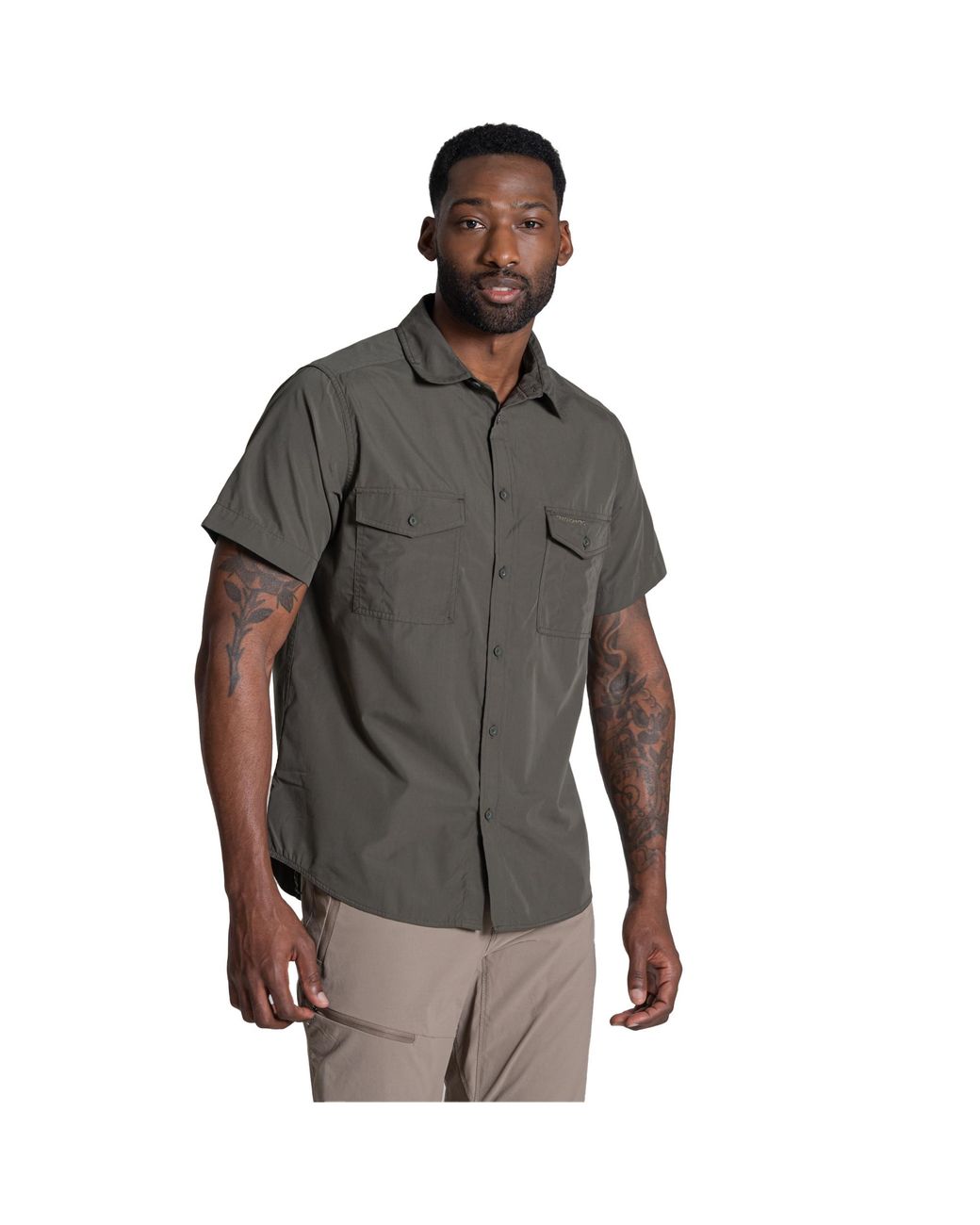 Craghoppers Gray Kiwi Ii Short-Sleeved Shirt (Cedar) for men