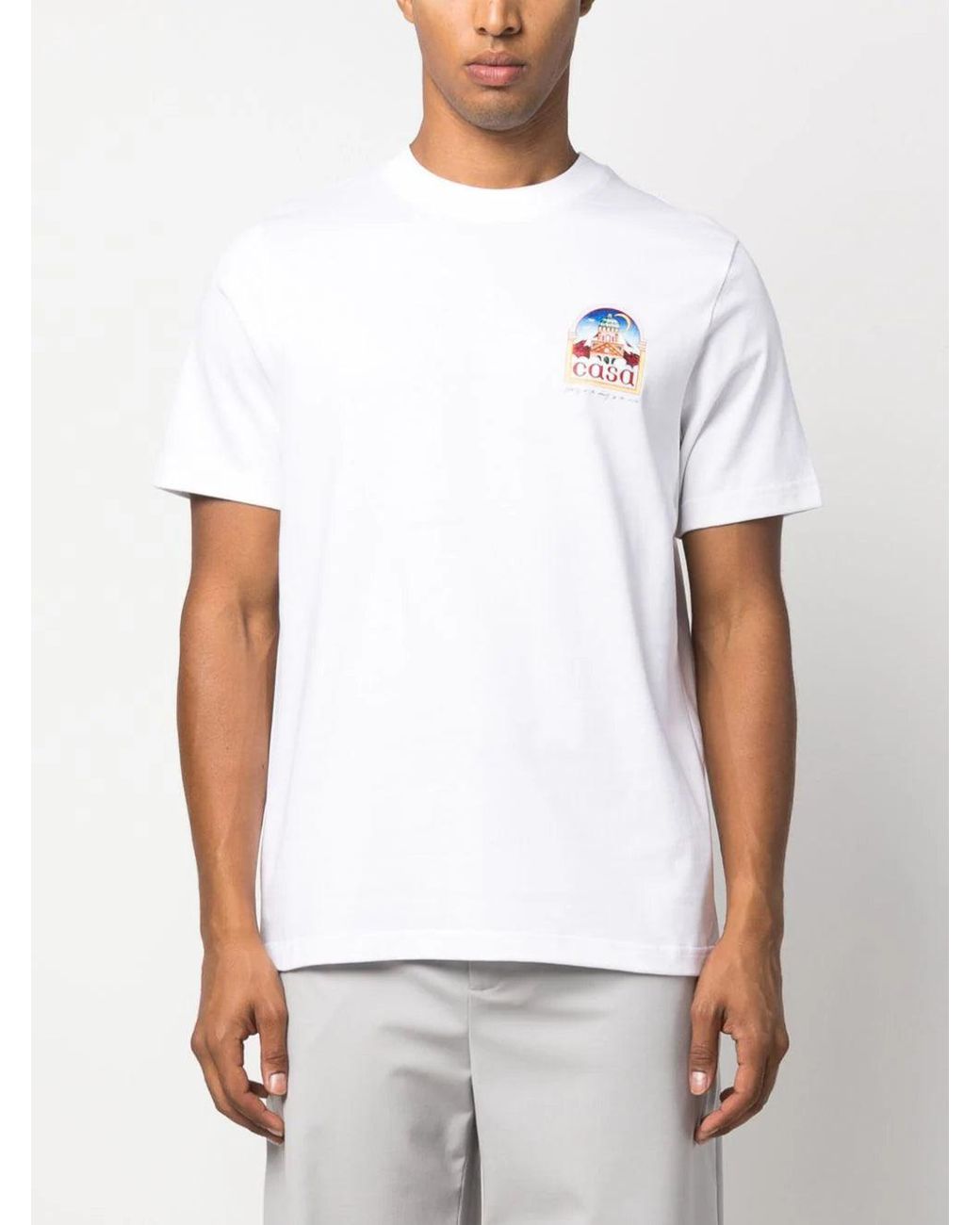 Casablanca White Vue De L'Arche Printed T-Shirt for men