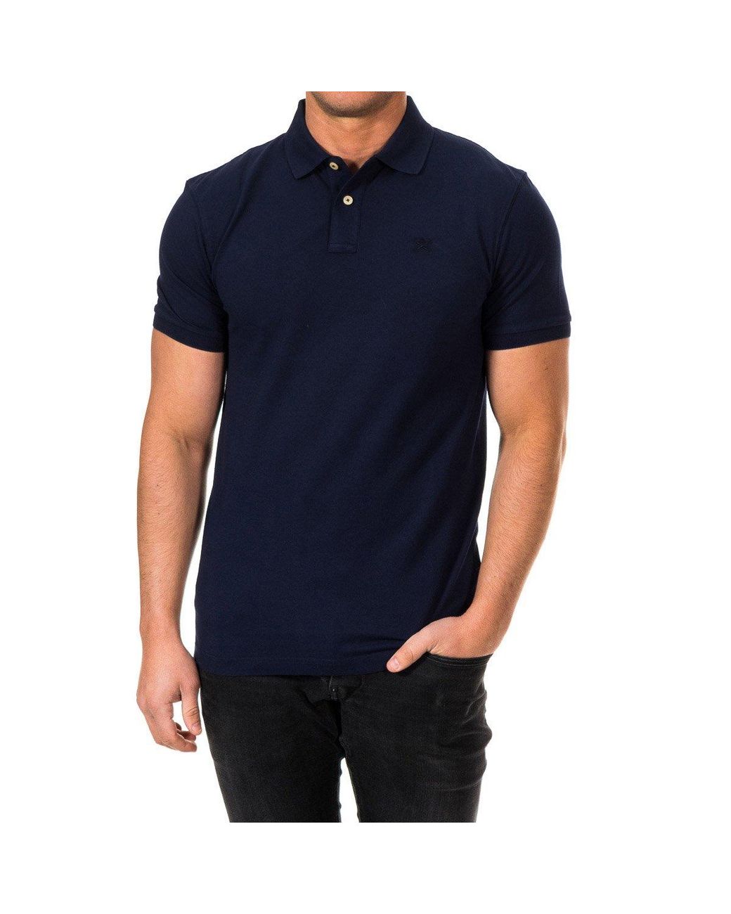 Hackett Herenpolo Met Korte Mouwen En Reverskraag Hm561503 in het Blue voor heren