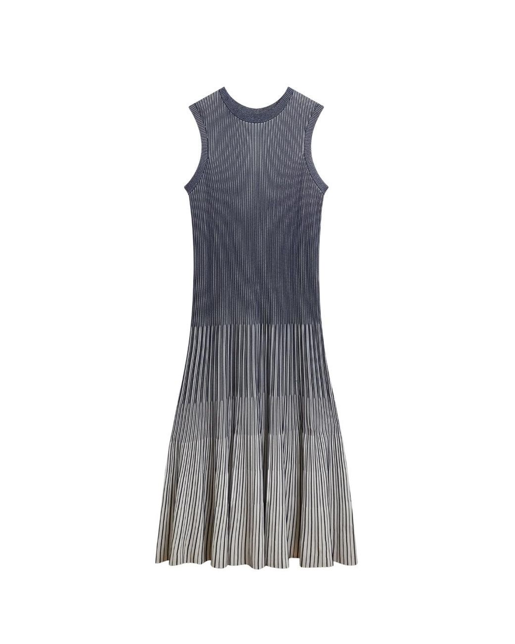 Ted Baker Gray Dilyaa Textured Stripe Knitted Dress