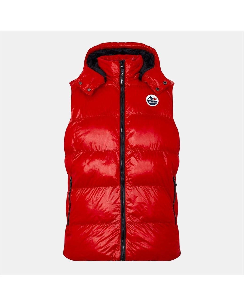 Born Rich Red Hooded Neck Solid Patterned Puffer Coat for men