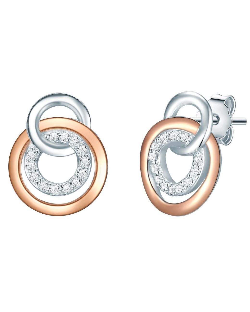 Rafaela Donata Blue Stud Earring Sterling Bicolor Zirconia