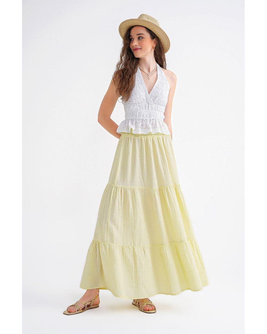 MixRay Maxi Katoenen Rok in het Yellow