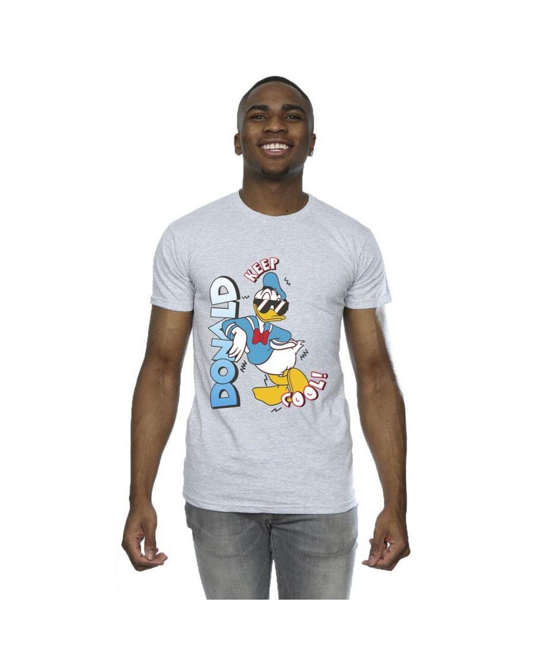 Disney Gray Donald Duck Cool T-Shirt (Sports) for men
