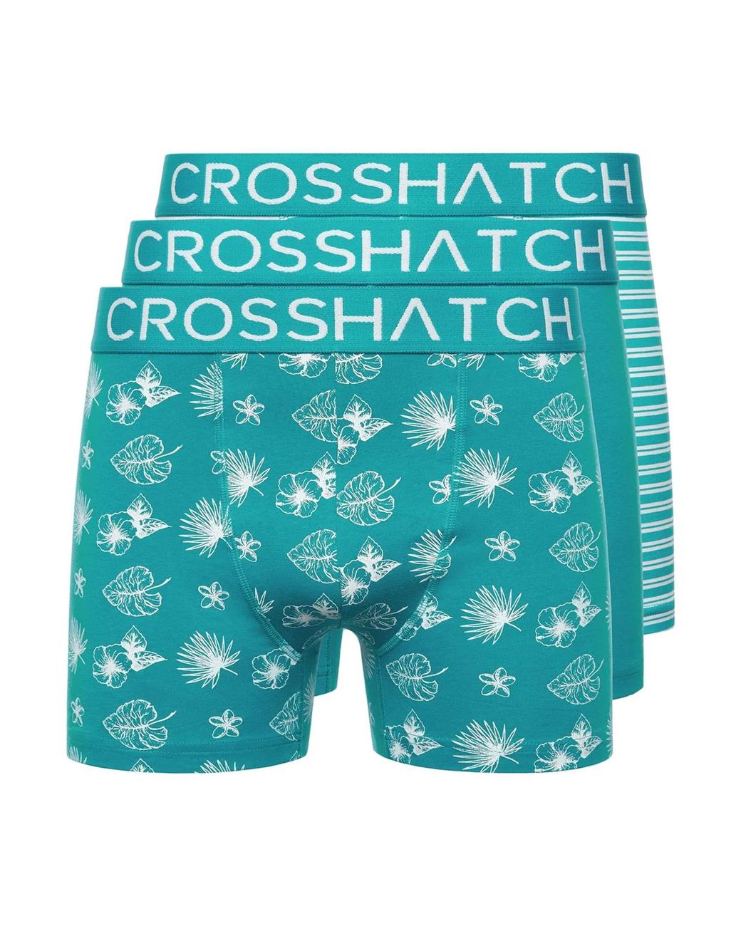 Crosshatch Blue Hovland Boxer Shorts (Pack Of 3) (Tropical) for men
