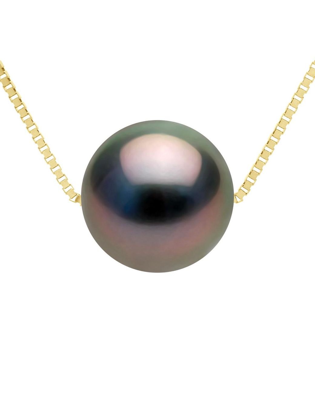 Ateliers Saint Germain Blue Necklace Real Cultured Tahiti Pearl Passing Through Round 10-11 Mm