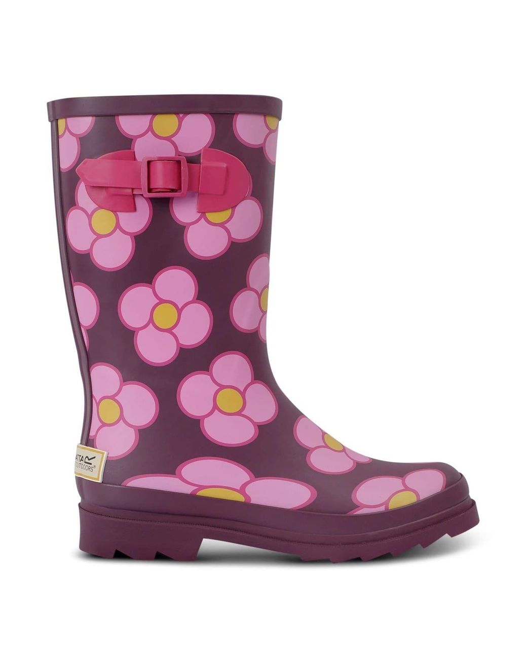 Regatta Purple Orla Quarter Welly Floral Rain Boots