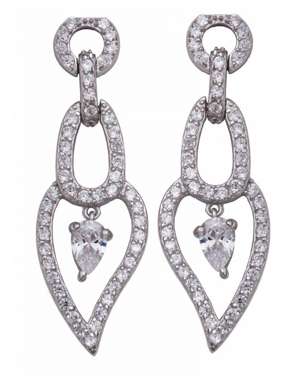 Orphelia Metallic 925 Sterling Drop Earrings