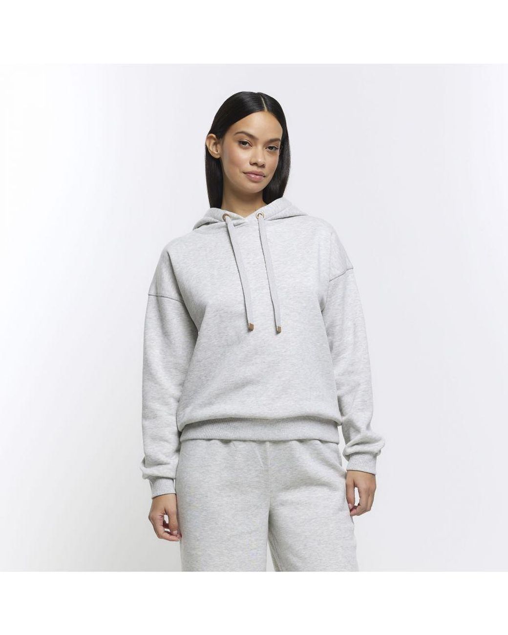 River Island Hoodie Plain in White Lyst UK