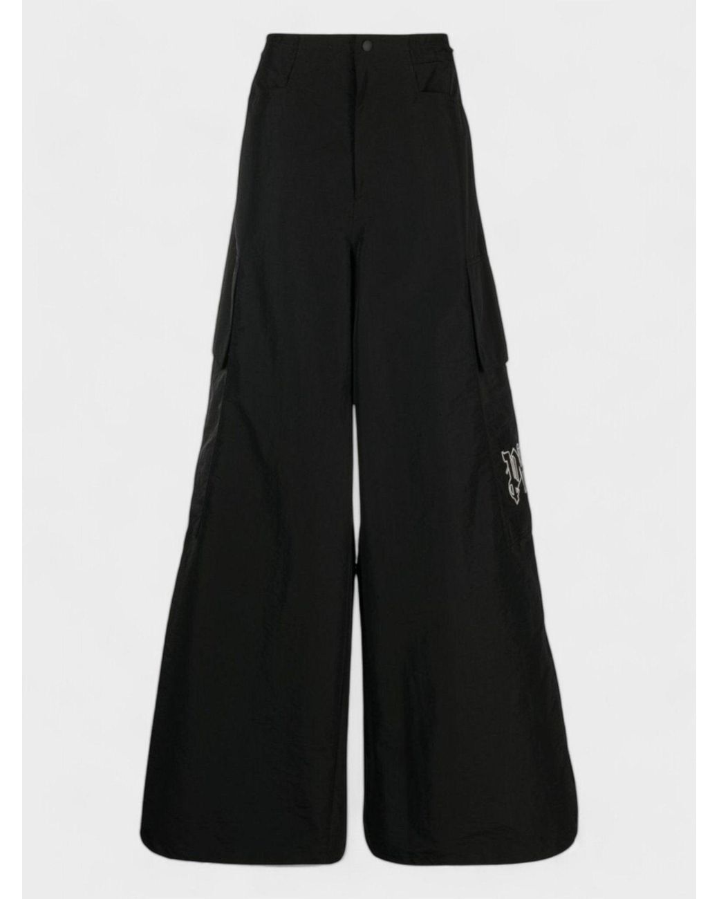 Palm Angels Black Monogram Parachute Pants for men