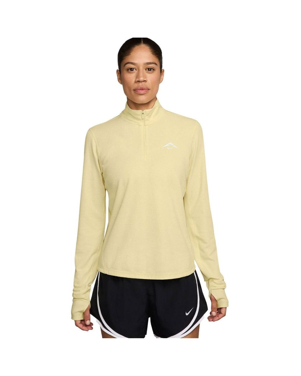 Nike Yellow Dri-Fit Trail Longsleeve 1/2-Zip Top