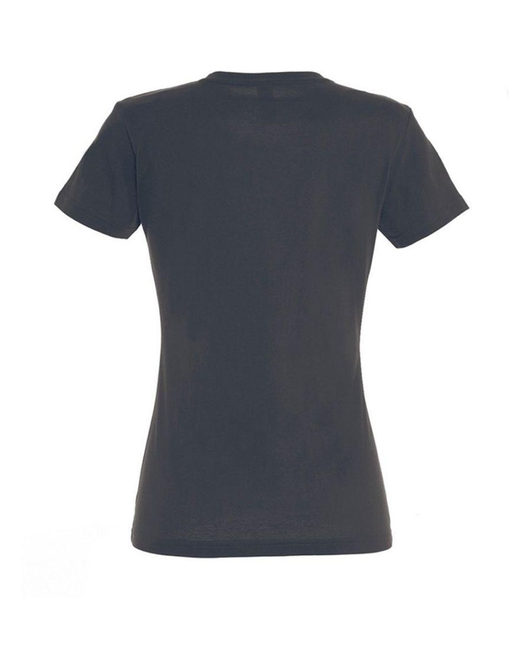 Sol's Black Ladies Imperial Heavy Short Sleeve T-Shirt (Dark) Cotton