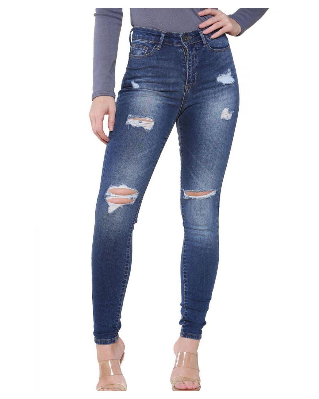 Enzo Blue Skinny Stretch Denim Jeans