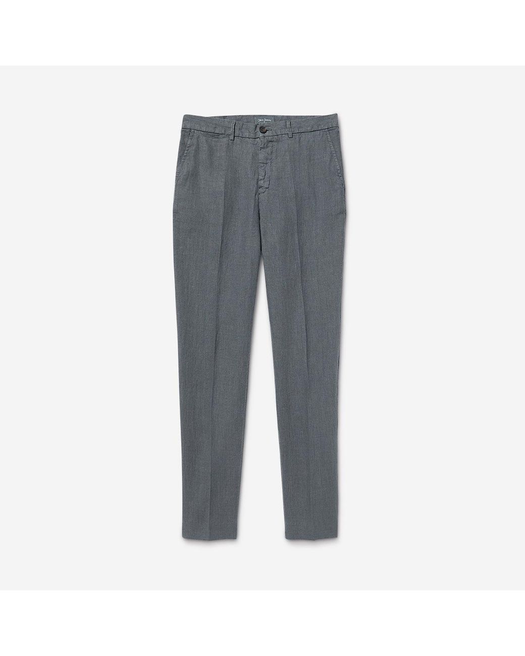 Oliver Sweeney Gray 100% Linen Trousers for men