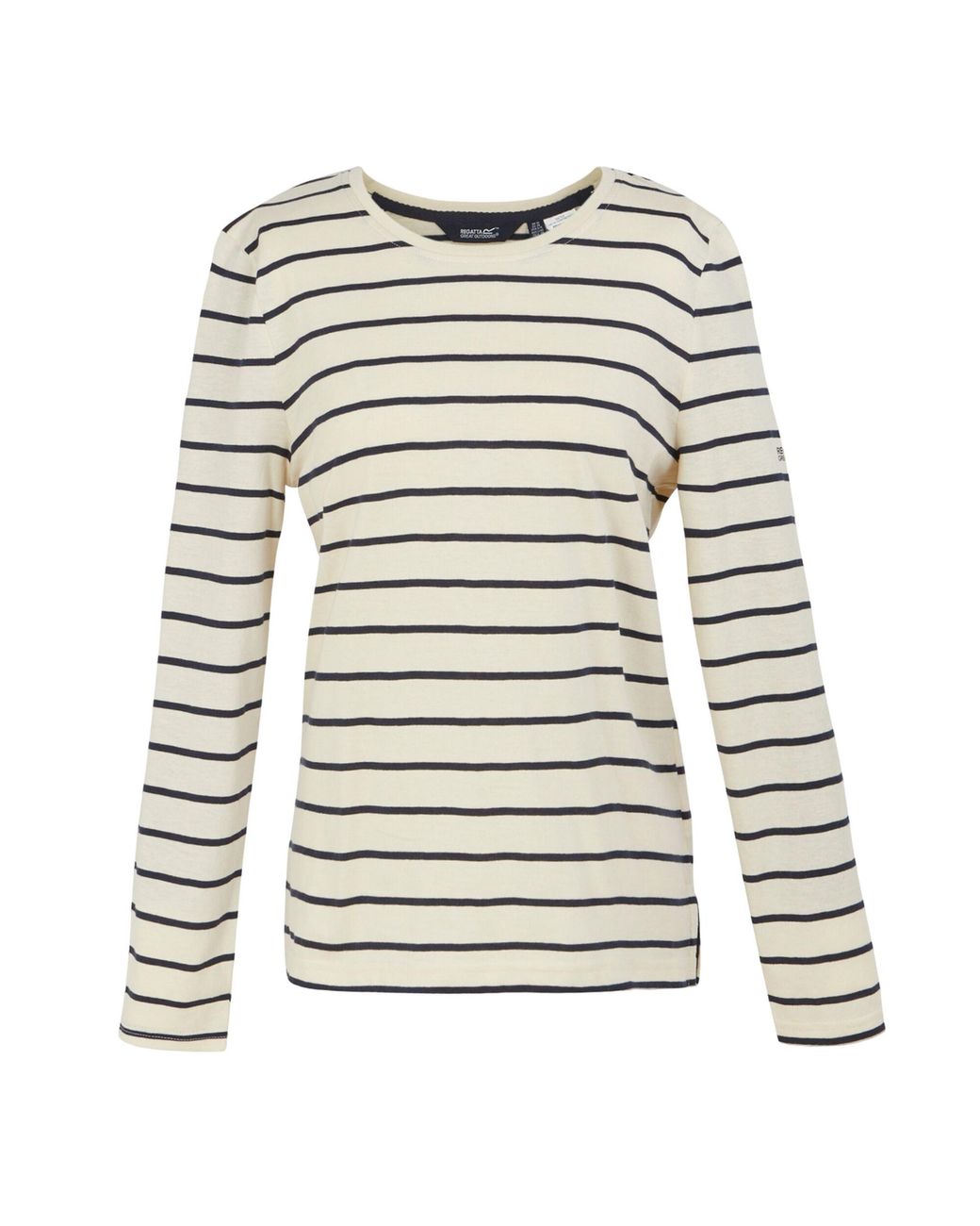 Regatta Gray Ladies Federica Ii Stripe Long-Sleeved T-Shirt (Light Vanilla/