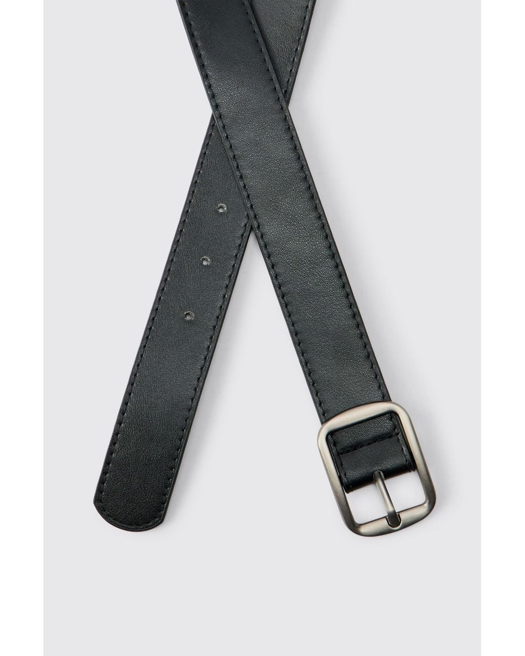 BoohooMAN Black Pu Basic Belt for men