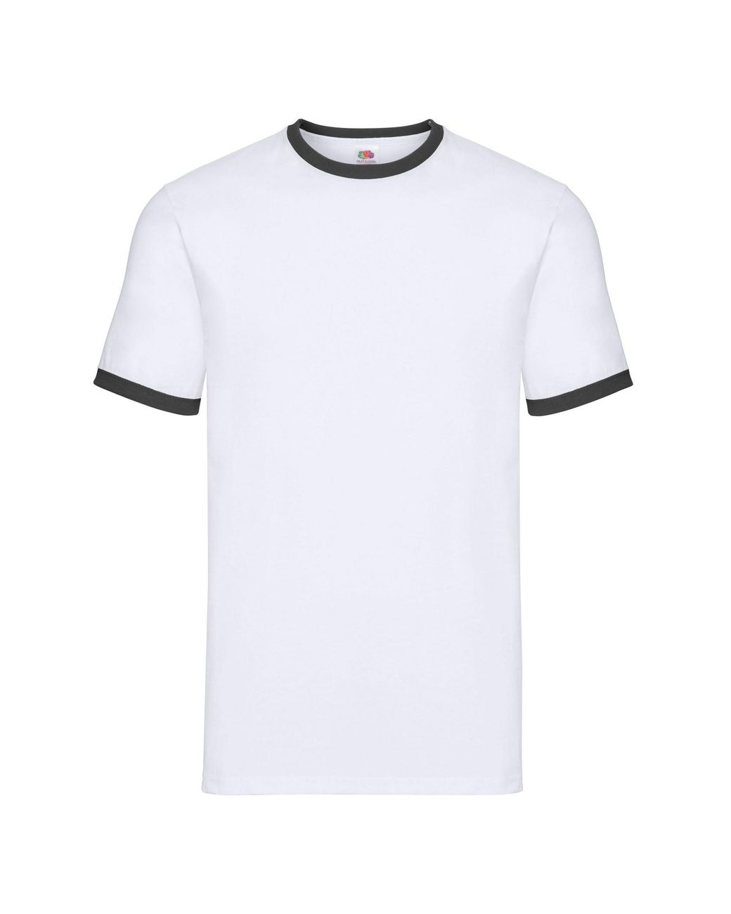 Fruit Of The Loom White Contrast Ringer T-Shirt Cotton for men