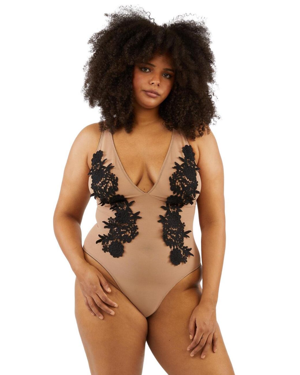 Playful Promises Brown Ppgbd086 Alaina Mesh And Embroidery Body