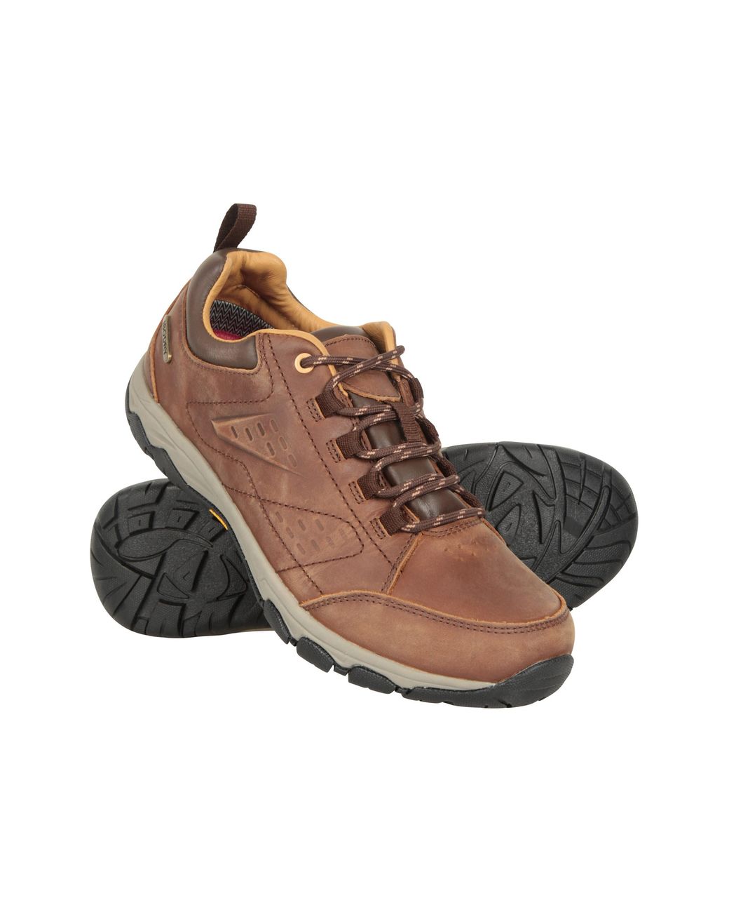 Mountain Warehouse Brown 'Extreme Pioneer' Walking Shoes Rubber Outsole Waterproof Sneakers Leather