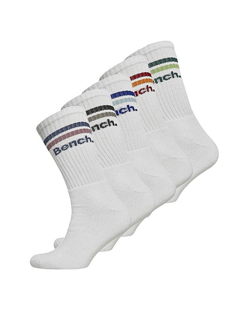 Bench Gray 5 Pairs Crew Cotton Socks for men