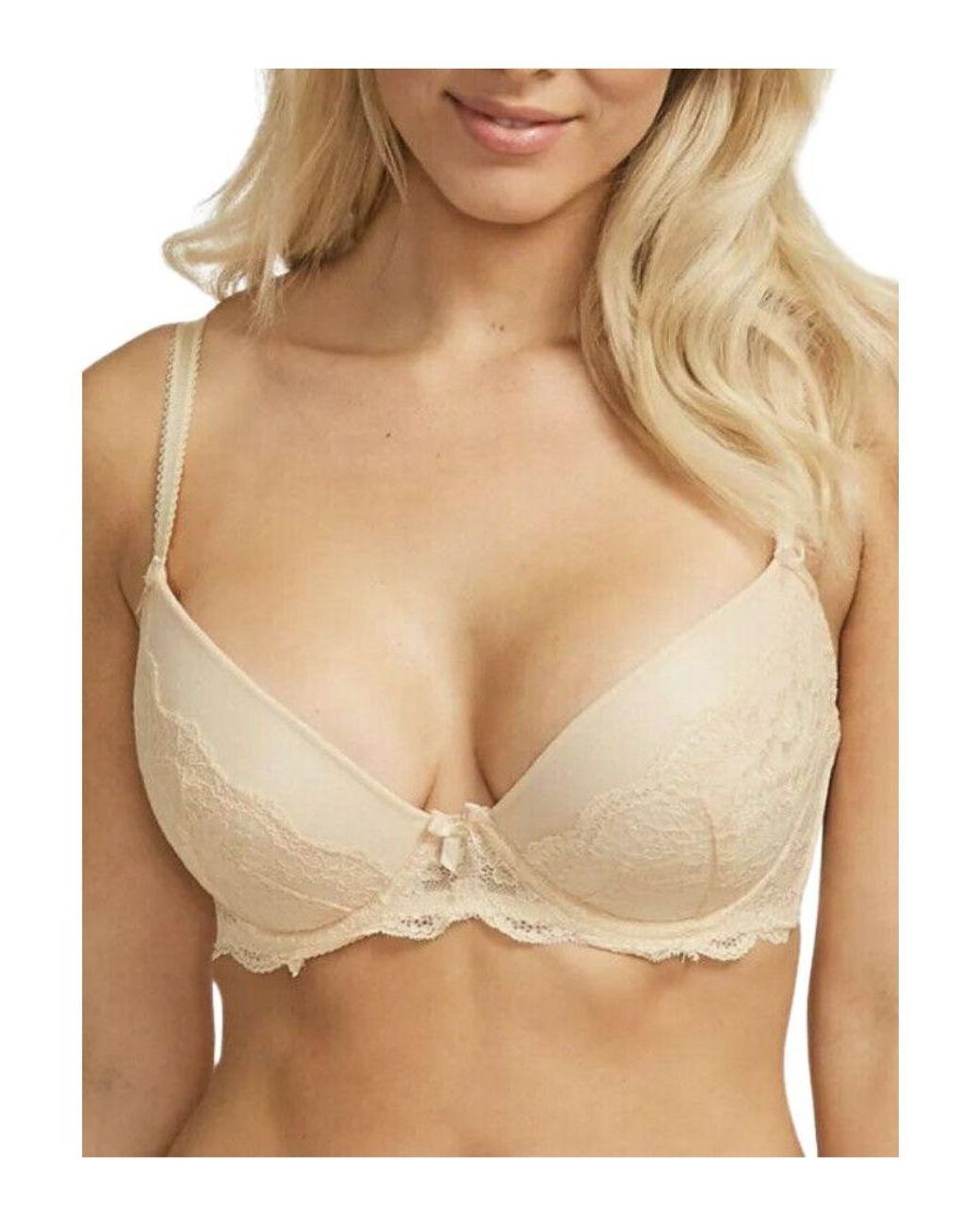 Figleaves Fuller Bust Delia Non Padded Lace Plunge Bra With Mesh