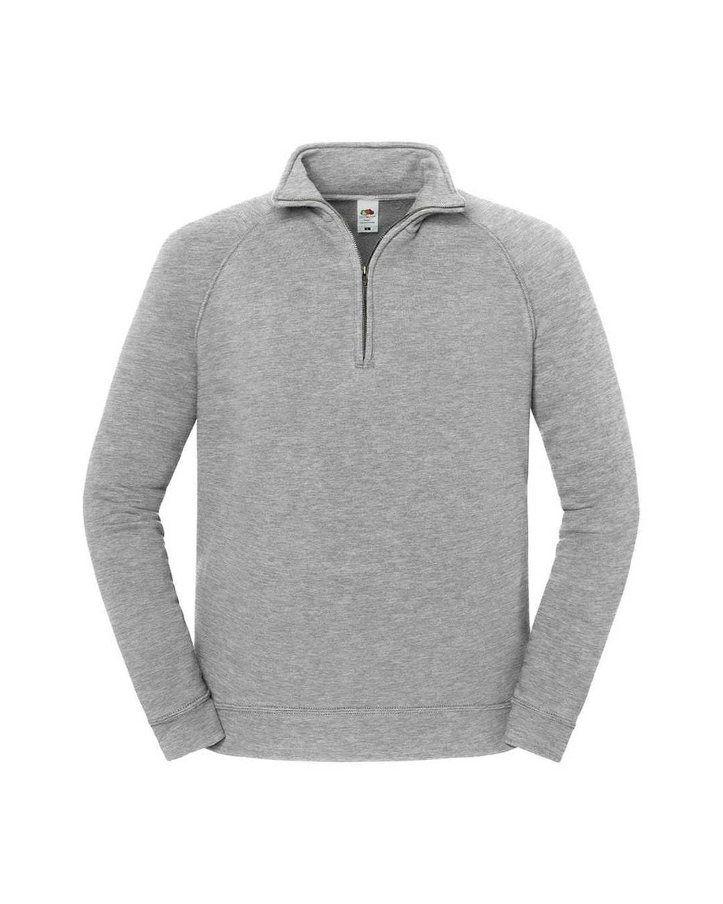 Fruit Of The Loom Gray Adult Iconic Premium Quarter Zip Sweatshirt (Athletic Heather)
