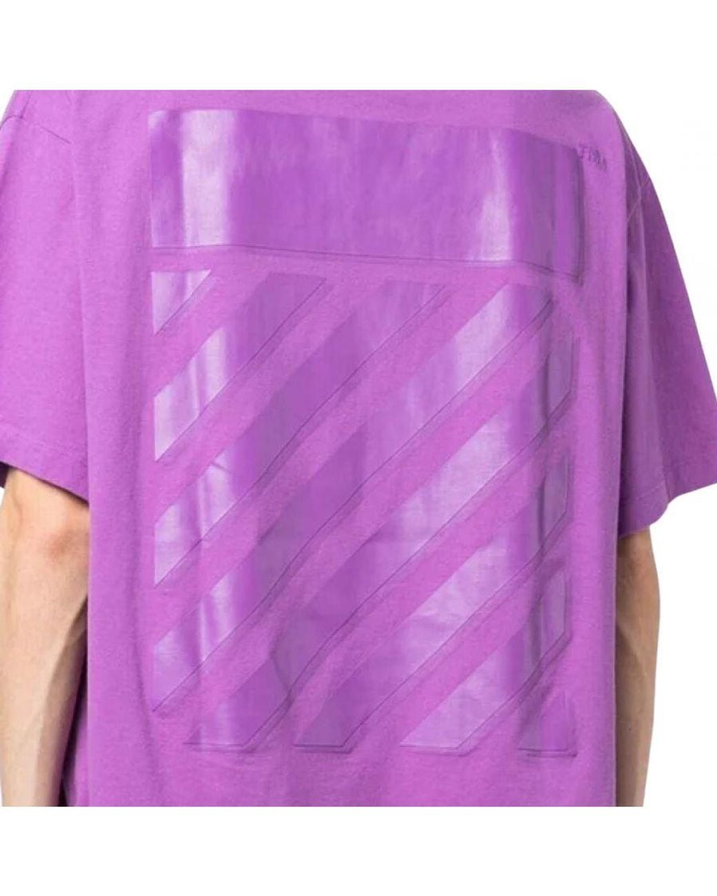 Off-White c/o Virgil Abloh Purple Diag Tab Oversized Fit T-Shirt Cotton for men