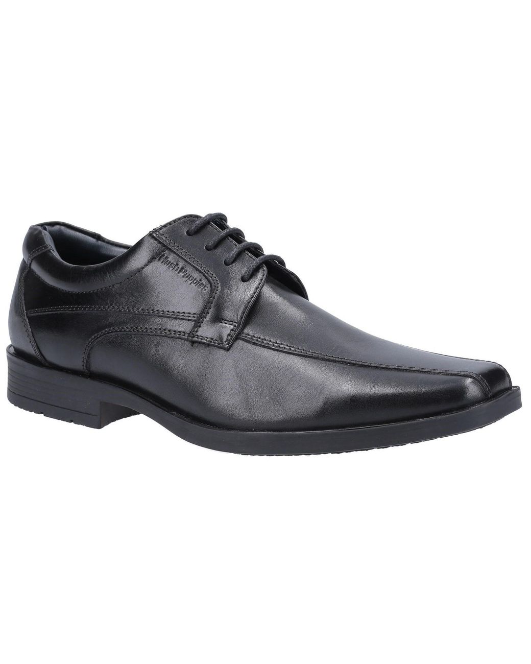 Hush Puppies Black Brandon Leather Shoes for men