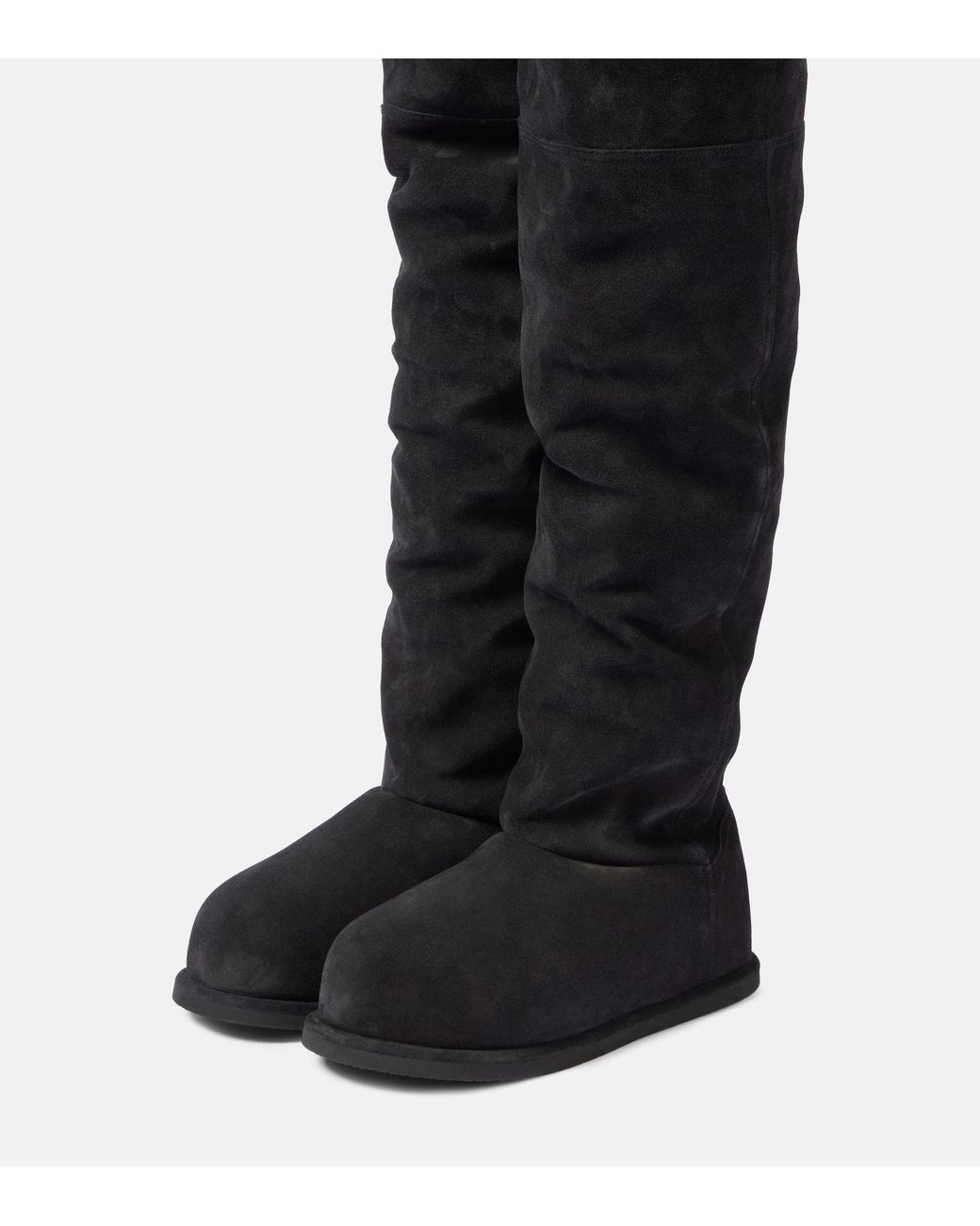 AMINA MUADDI Black Heidi Thigh High Boot 15 Crosta Bla