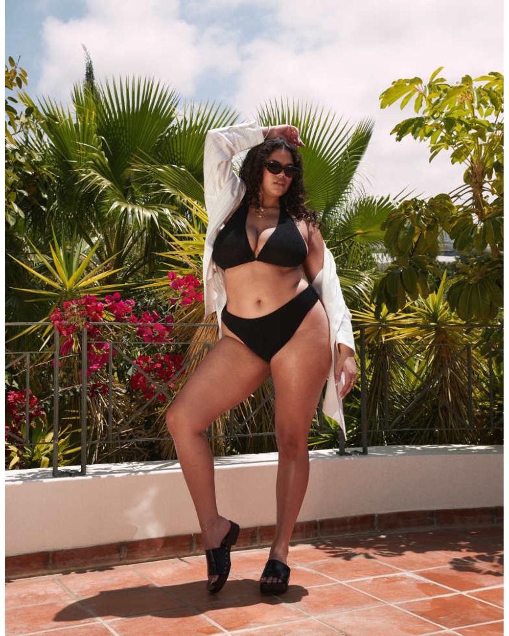 ASOS Green Design Cara Crochet High Leg Bikini Bottom