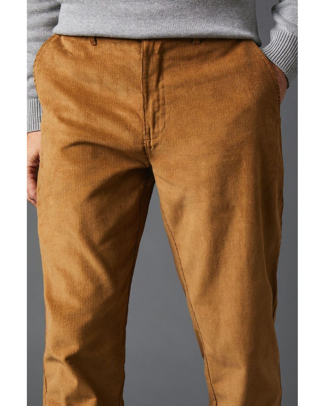 MAINE Brown Premium Corduroy Chino Trouser for men