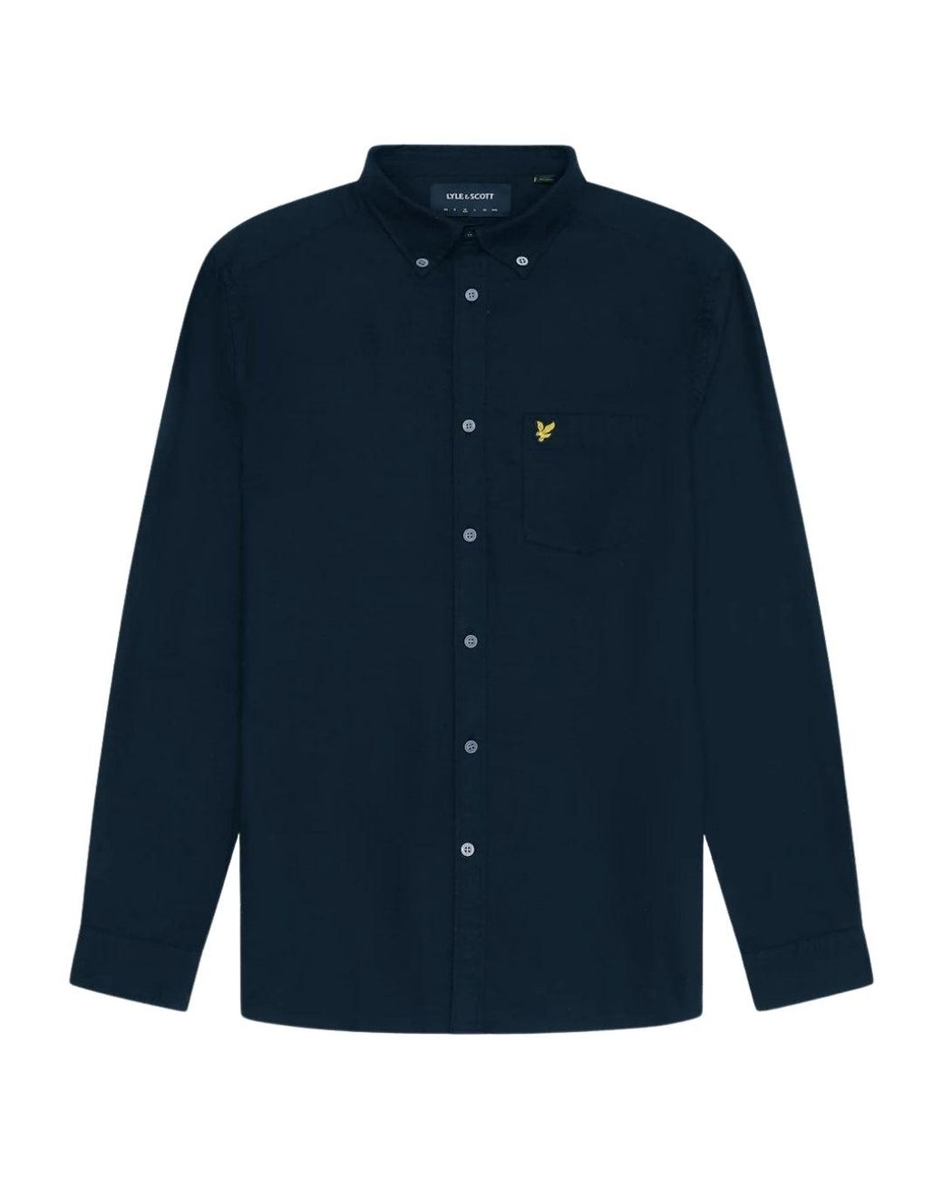 Lyle & Scott Blue Dark Long Sleeve Shirt Cotton for men
