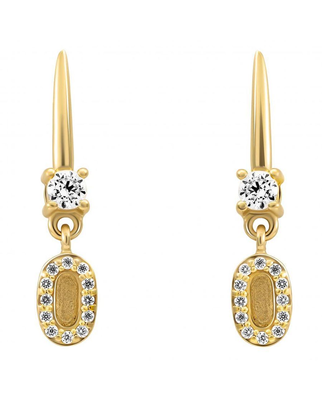 Orphelia Metallic 'Lily' 925 Sterling Drop Earrings