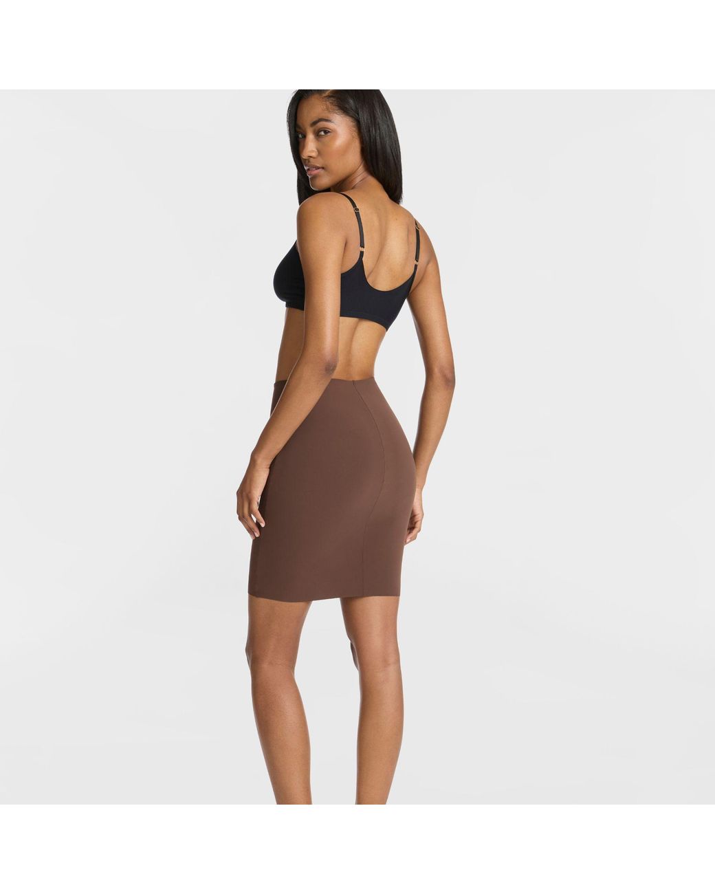 Commando Brown Half Slip With Control Short