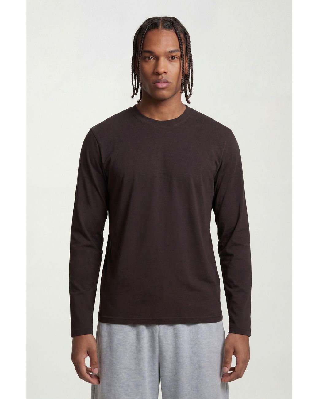 BoohooMAN Black Essential Regular Fit Long Sleeve T-Shirt for men