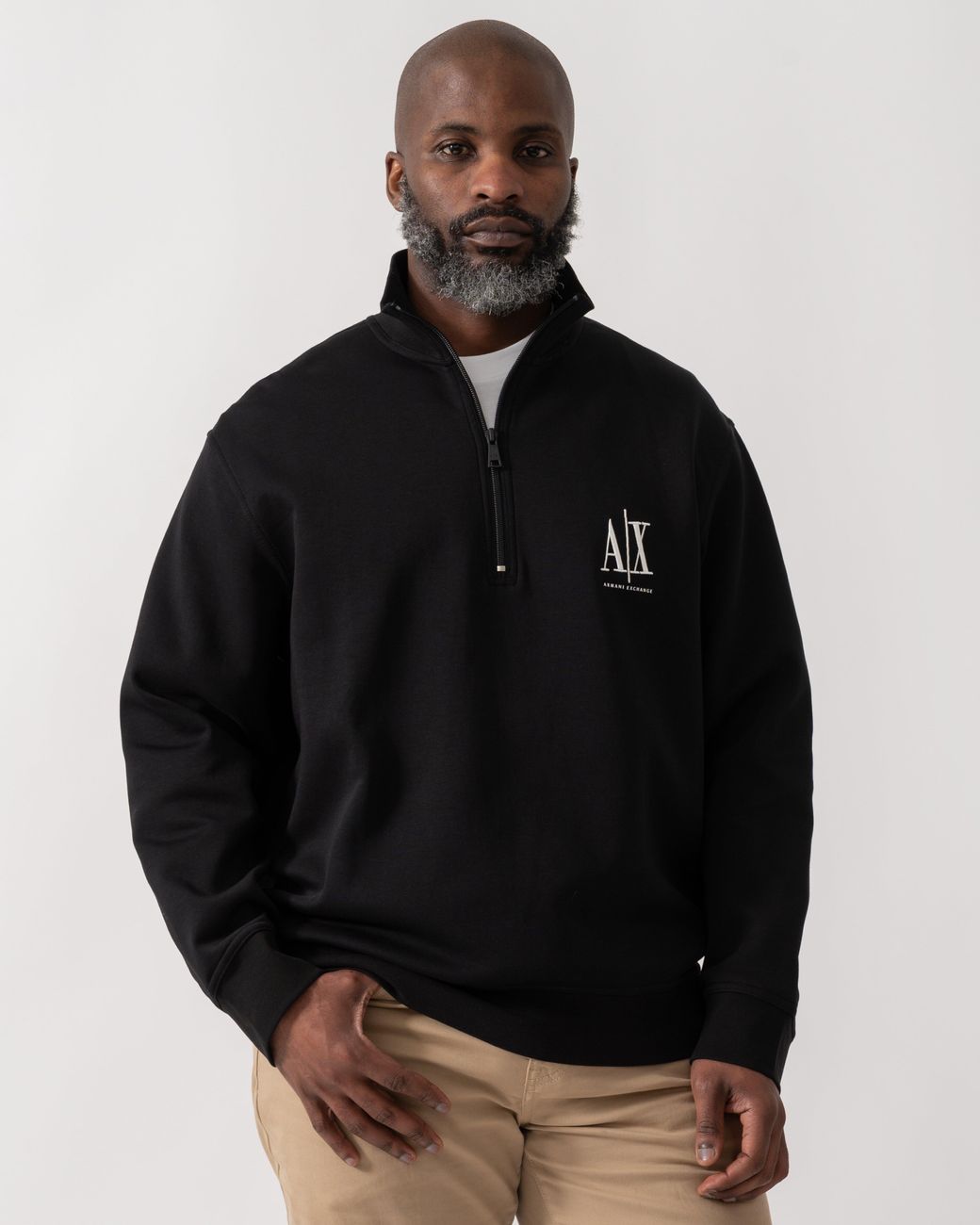 ARMANI EXCHANGE Black Embroidered A for men
