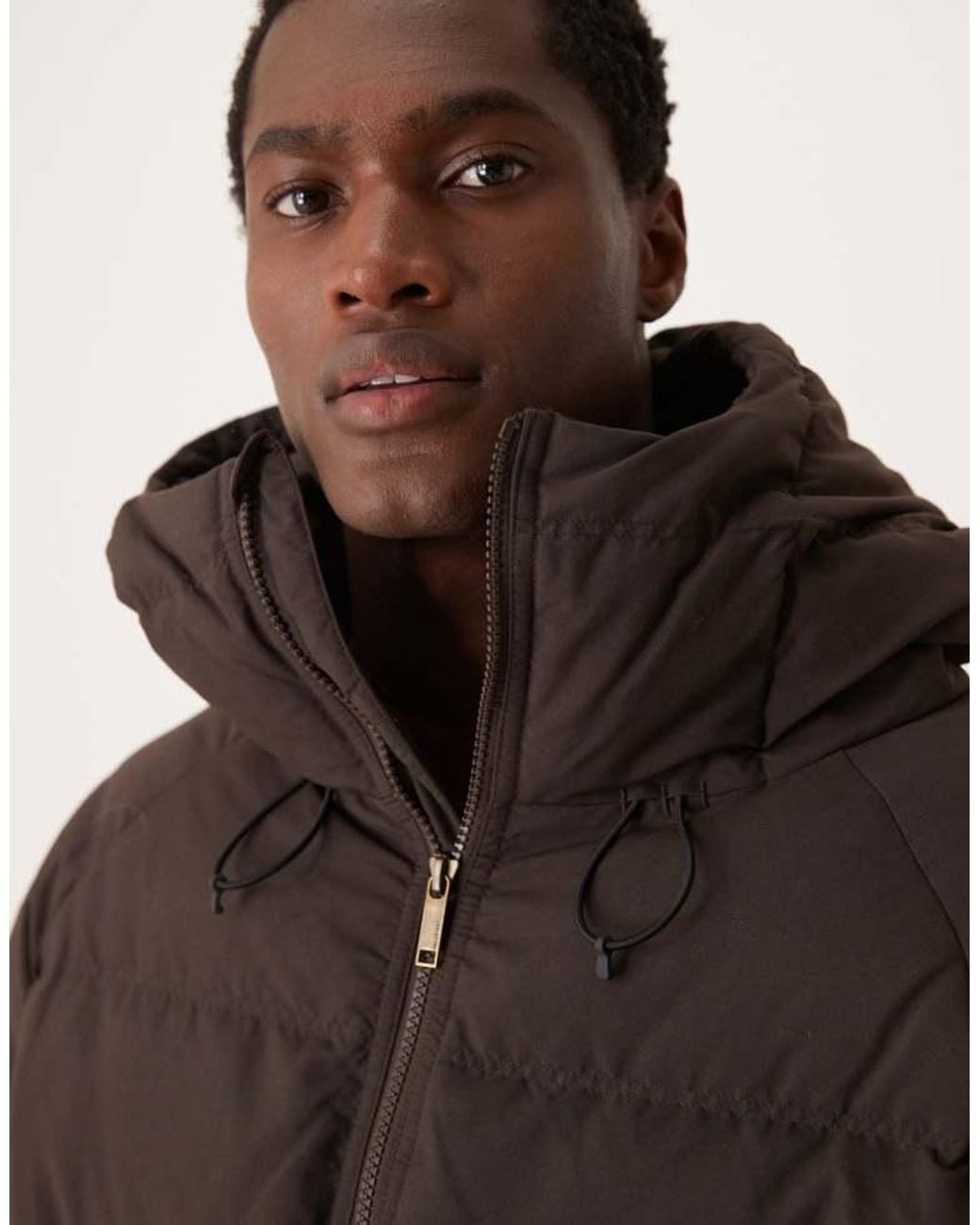 SELECTED Brown Down Puffer Jacket for men