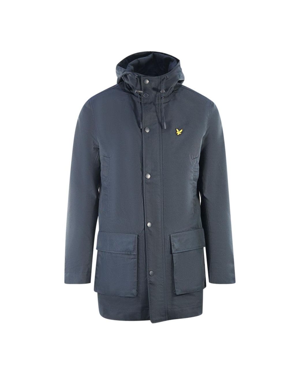 Lyle & Scott Blue Hooded Parka Jacket for men