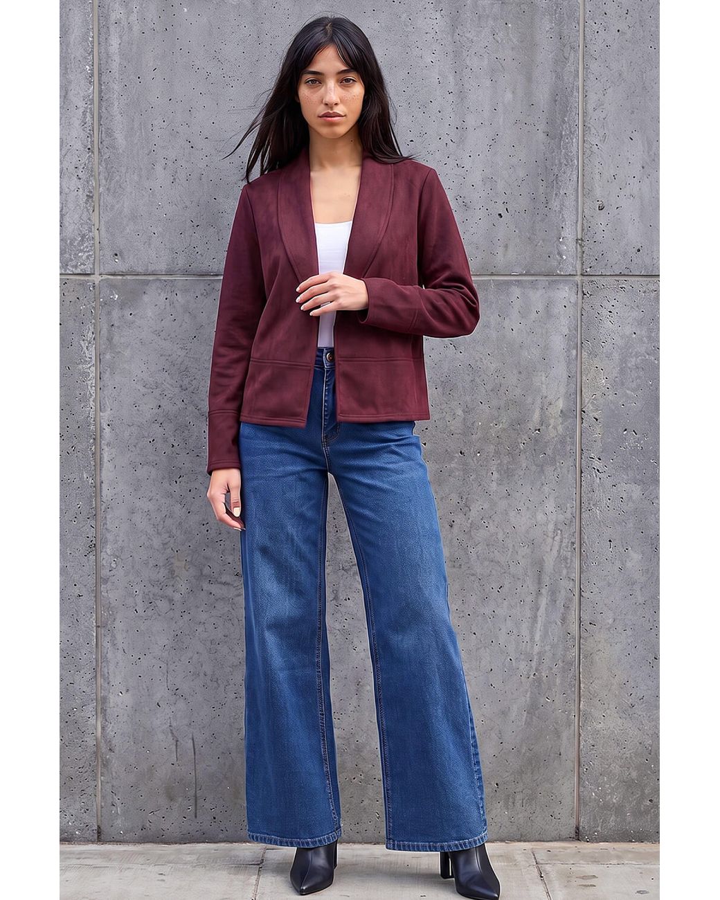 Roman Purple Petite Faux Suede Jacket