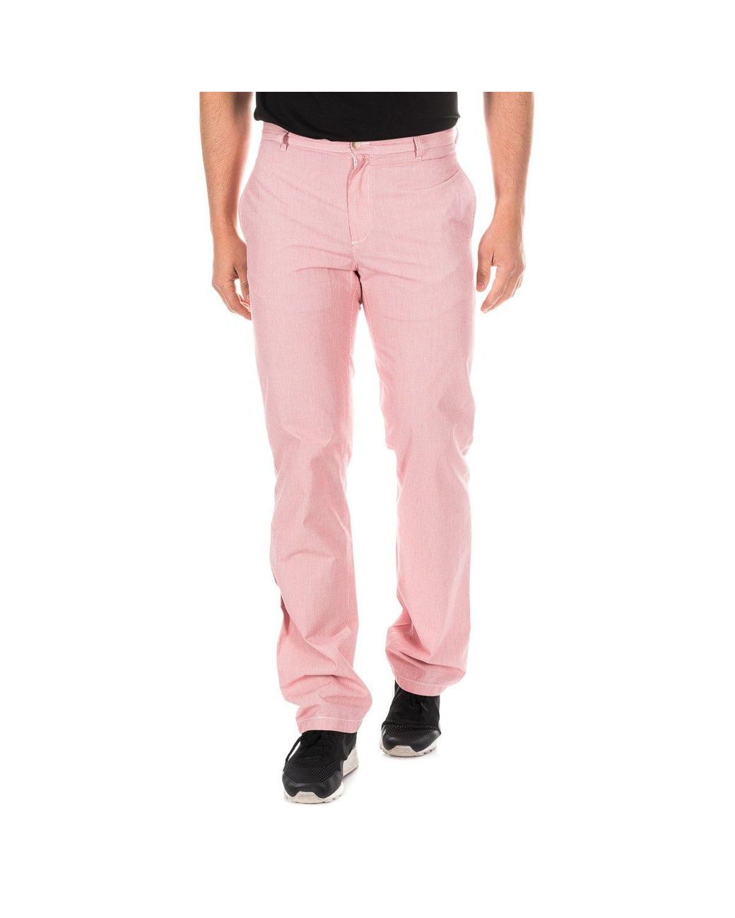 Armand Basi Pink Long Straight-Cut Low Trousers Bgh0207 for men
