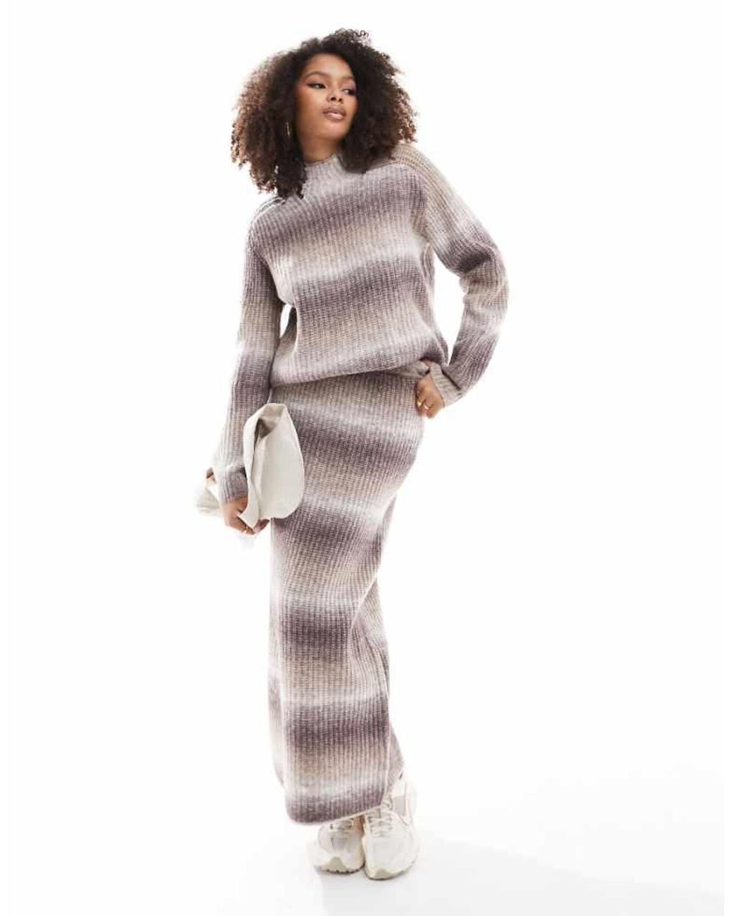 Y.A.S Brown Ombre Knitted Maxi Skirt Co-Ord