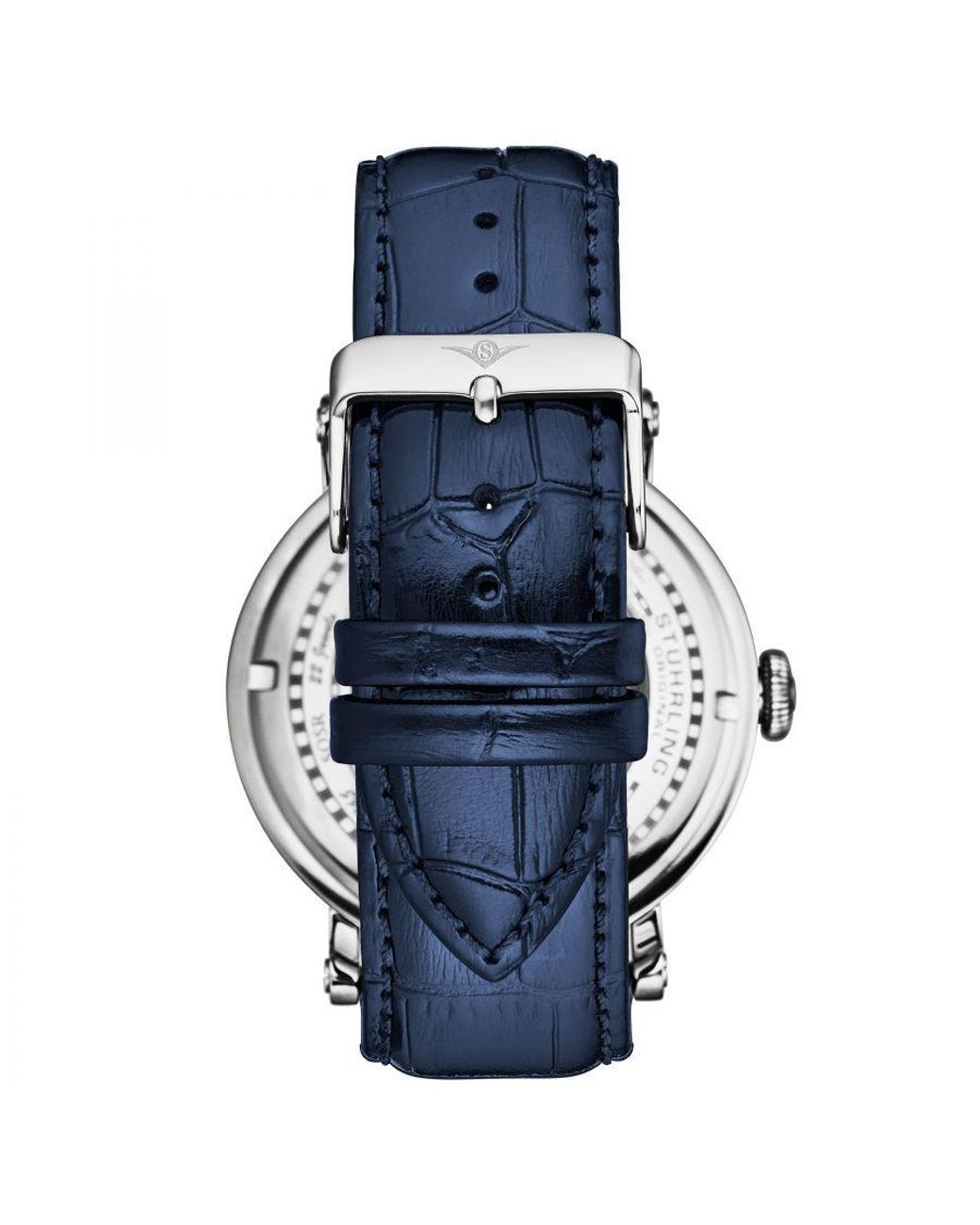Stuhrling Blue Dual Time Automatic Majestic Skeleton for men