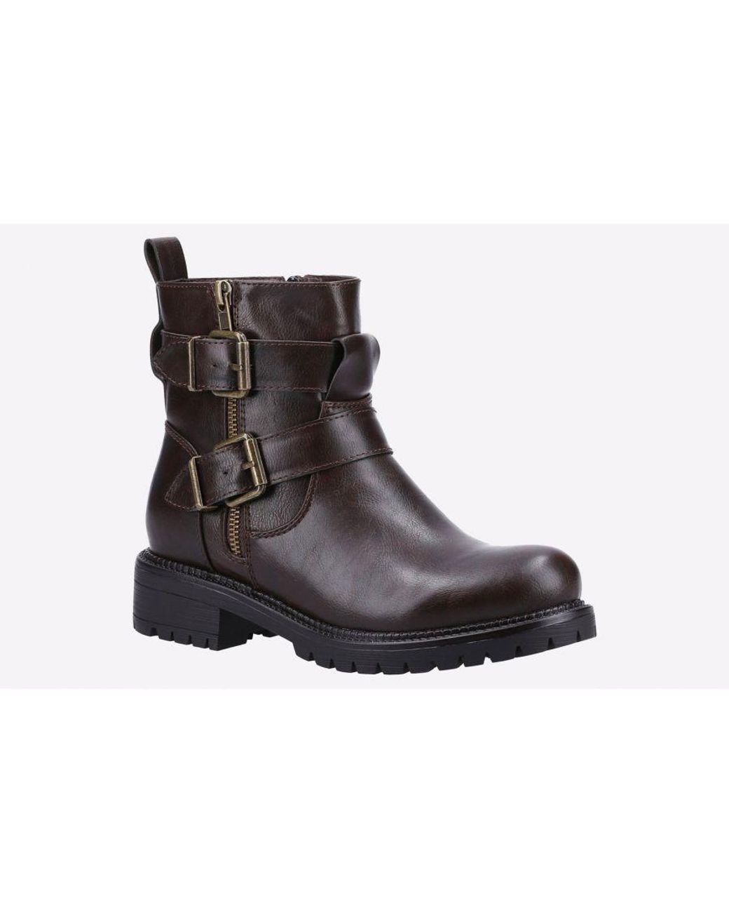 Divaz Black Sarah Vegan Zip Biker Boots