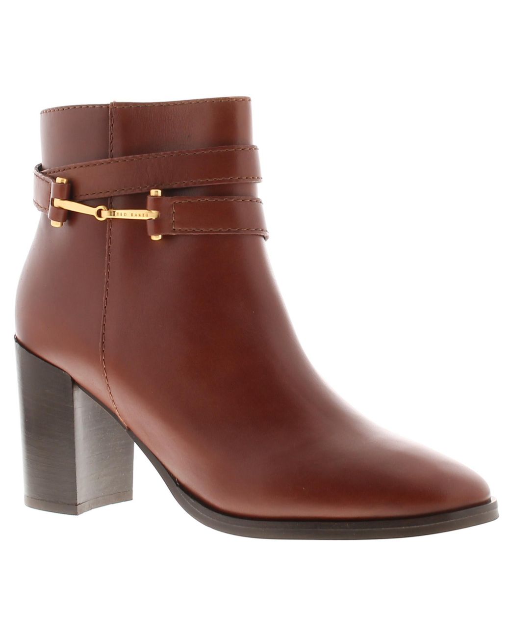 Ted Baker Brown Boots Anisea Leather Block Heel Leather (Archived)