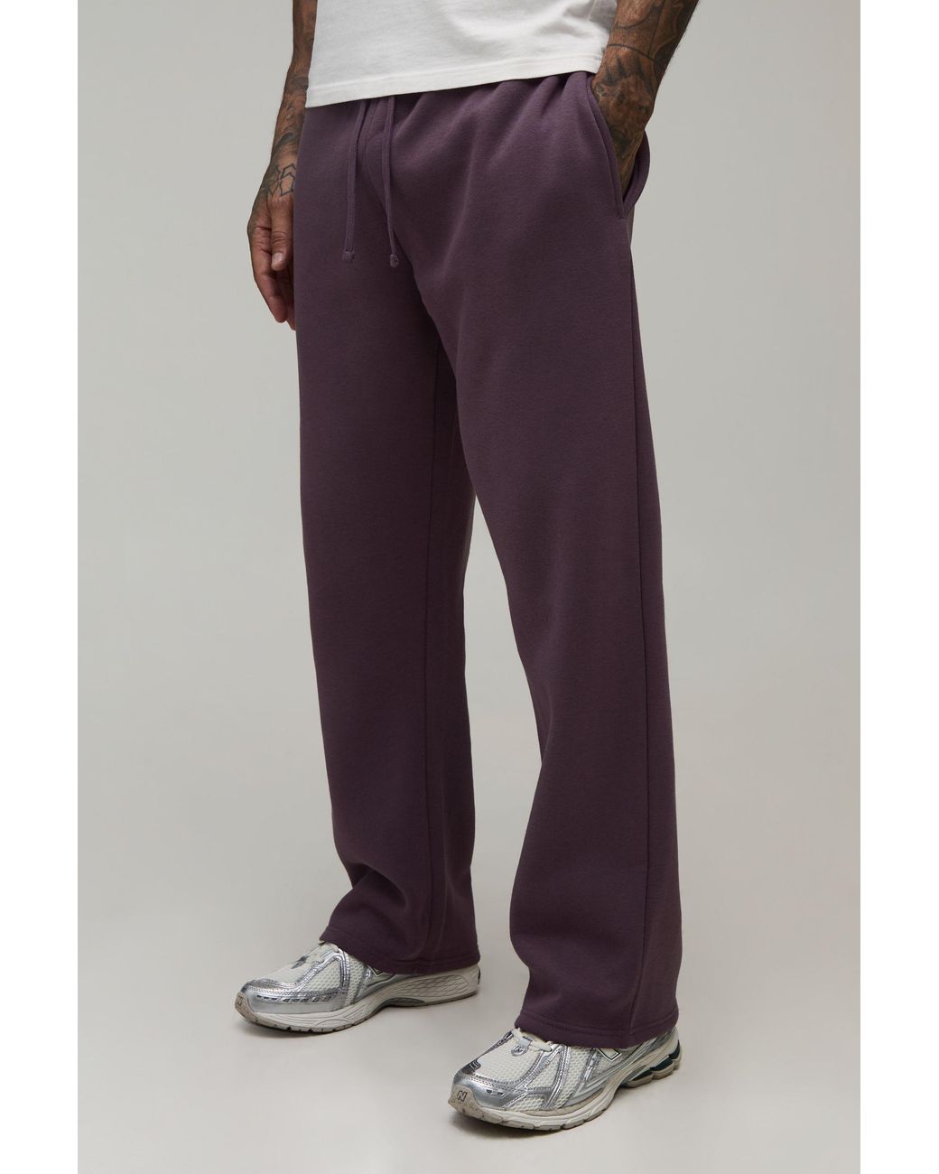 BoohooMAN Purple Tall Essential Straight Leg Jogger for men