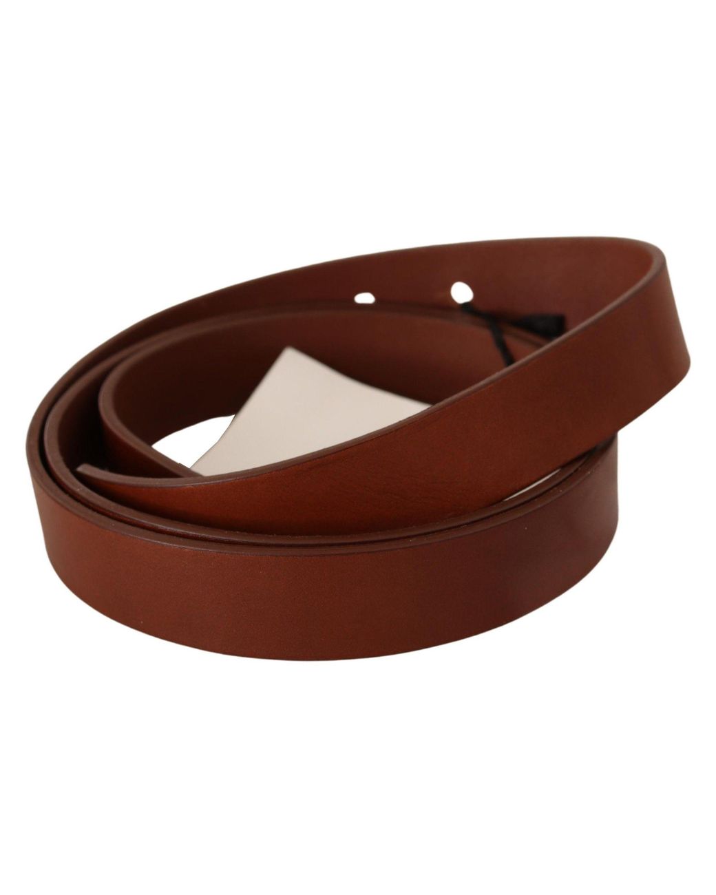 CoSTUME NATIONAL Brown Leather Silver Fastening Belt